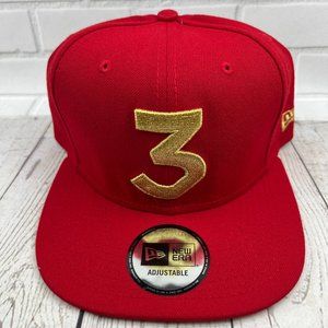 Chance The Rapper 3 New Era Hat‎ Snap back Cap Red Gold New Men